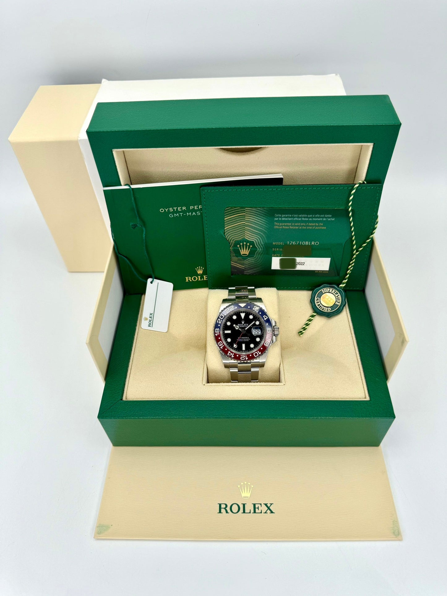 NEW 2022 GMT-Master II “Pepsiâ€?40mm 126710BLRO Oyster Black Dial - MyWatchLLC