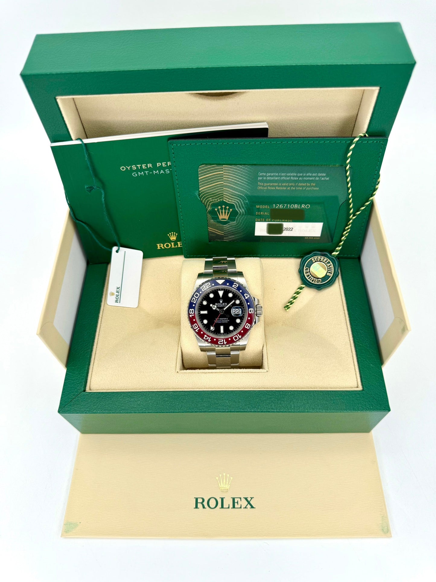 NEW 2022 GMT-Master II “Pepsiâ€?40mm 126710BLRO Oyster Black Dial - MyWatchLLC