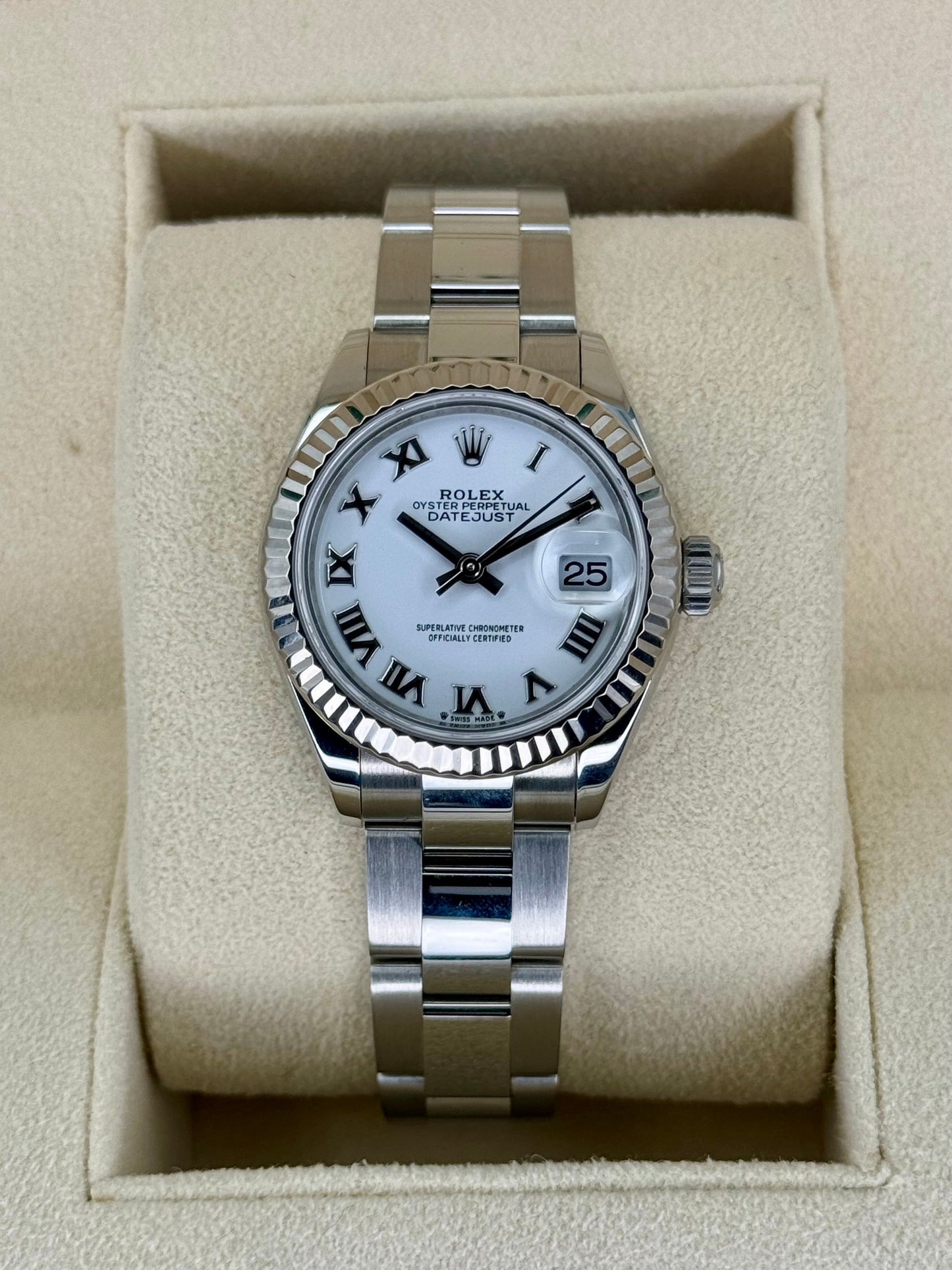 2021 Rolex Lady Datejust 28mm 279174 Stainless Steel Oyster White Dial - MyWatchLLC