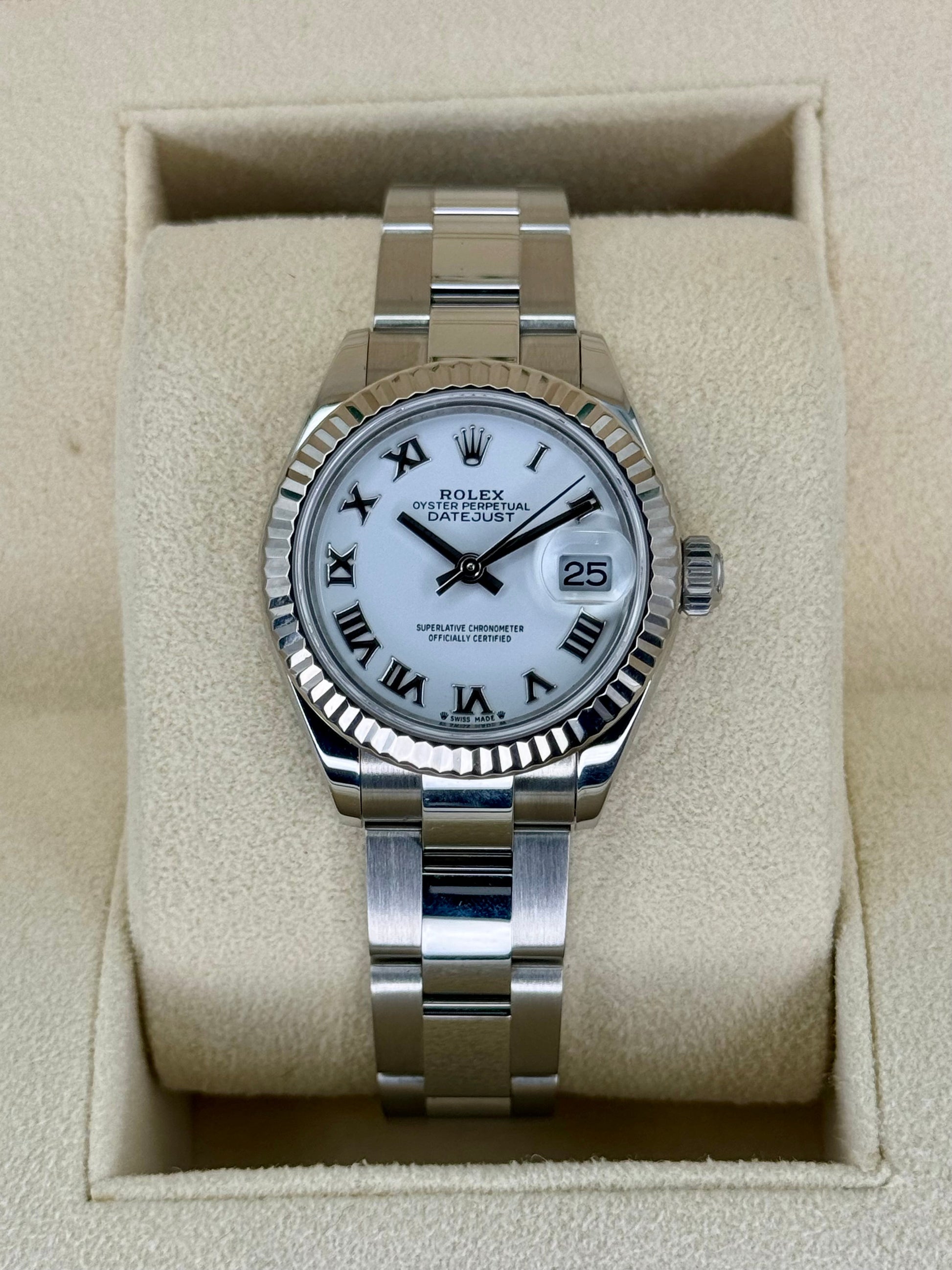 2021 Rolex Lady Datejust 28mm 279174 Stainless Steel Oyster White Dial - MyWatchLLC