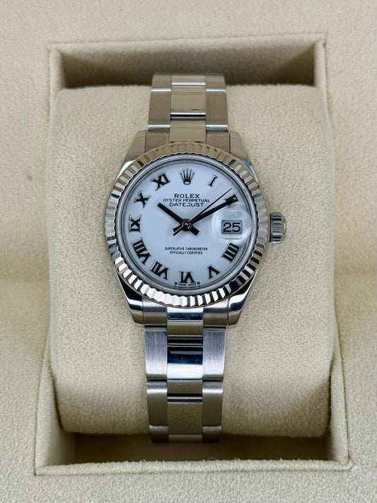 2021 Rolex Lady Datejust 28mm 279174 Stainless Steel Oyster White Dial - MyWatchLLC