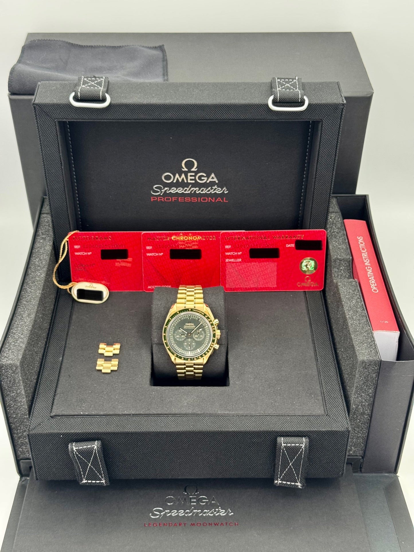 2023 Omega  Speedmaster Moonwatch 42mm Moonshine Gold Green Dial - MyWatchLLC