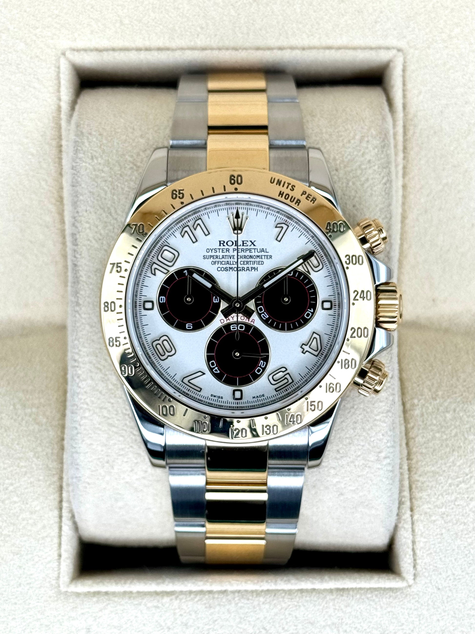 2019 Rolex Daytona 40mm 116523 116523 Panda Arabic Racing Dial - MyWatchLLC