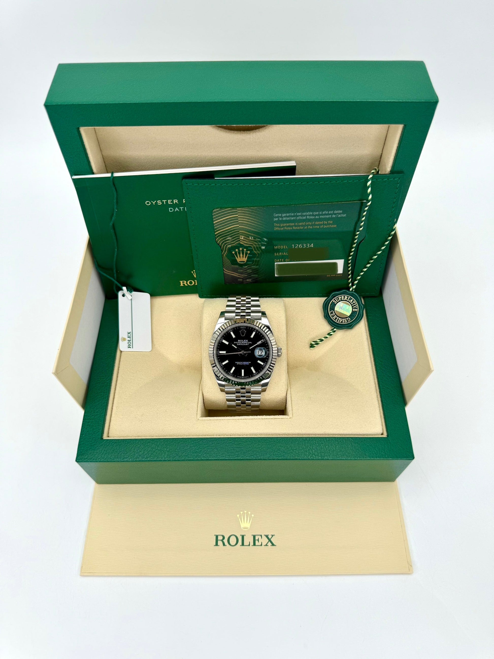 NEW 2023 Rolex Datejust 41mm 126334 Stainless Steel Jubilee Black Dial - MyWatchLLC