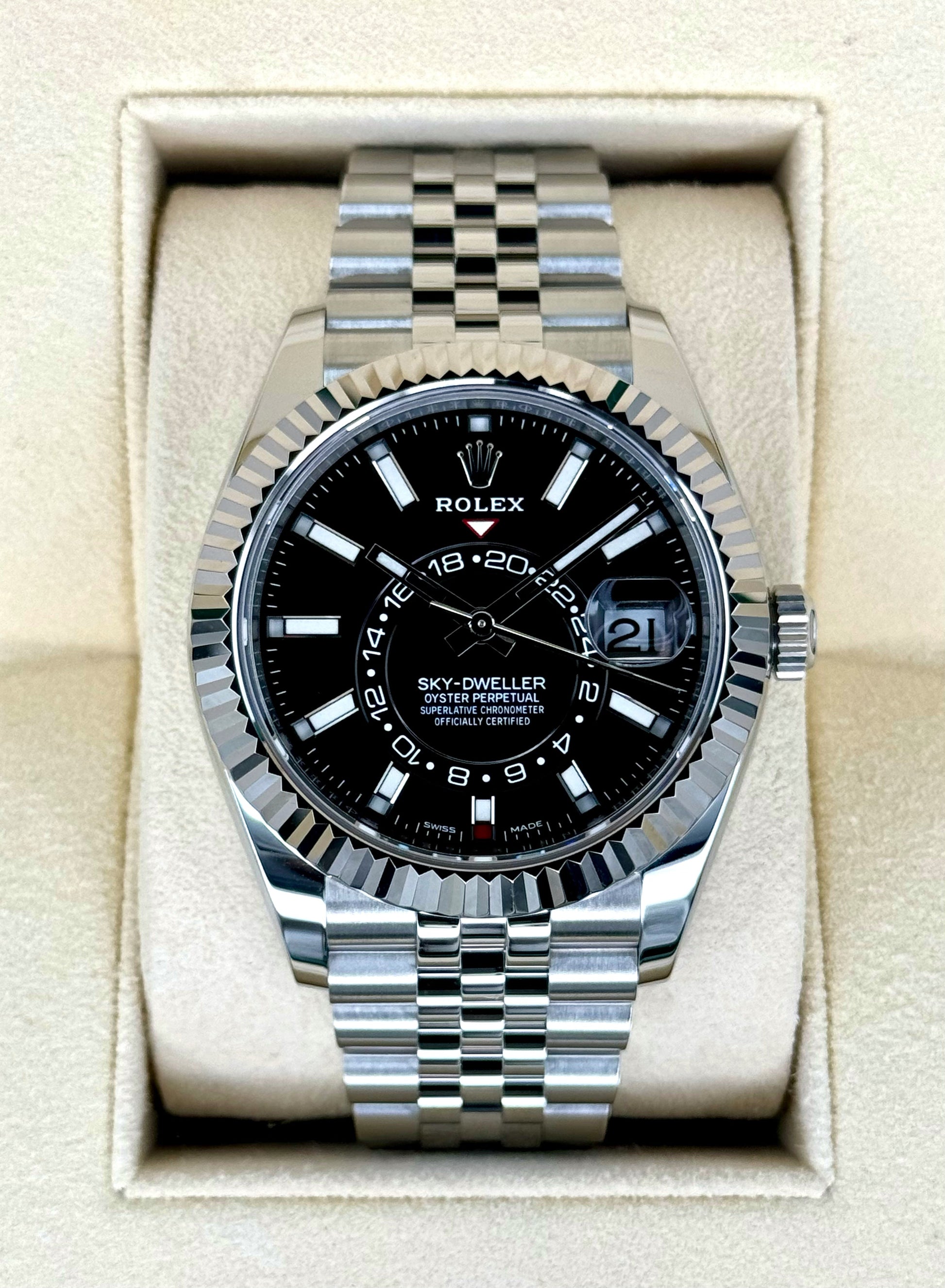 2021 Rolex Sky-Dweller 42mm 326934 Jubilee Black Dial - MyWatchLLC