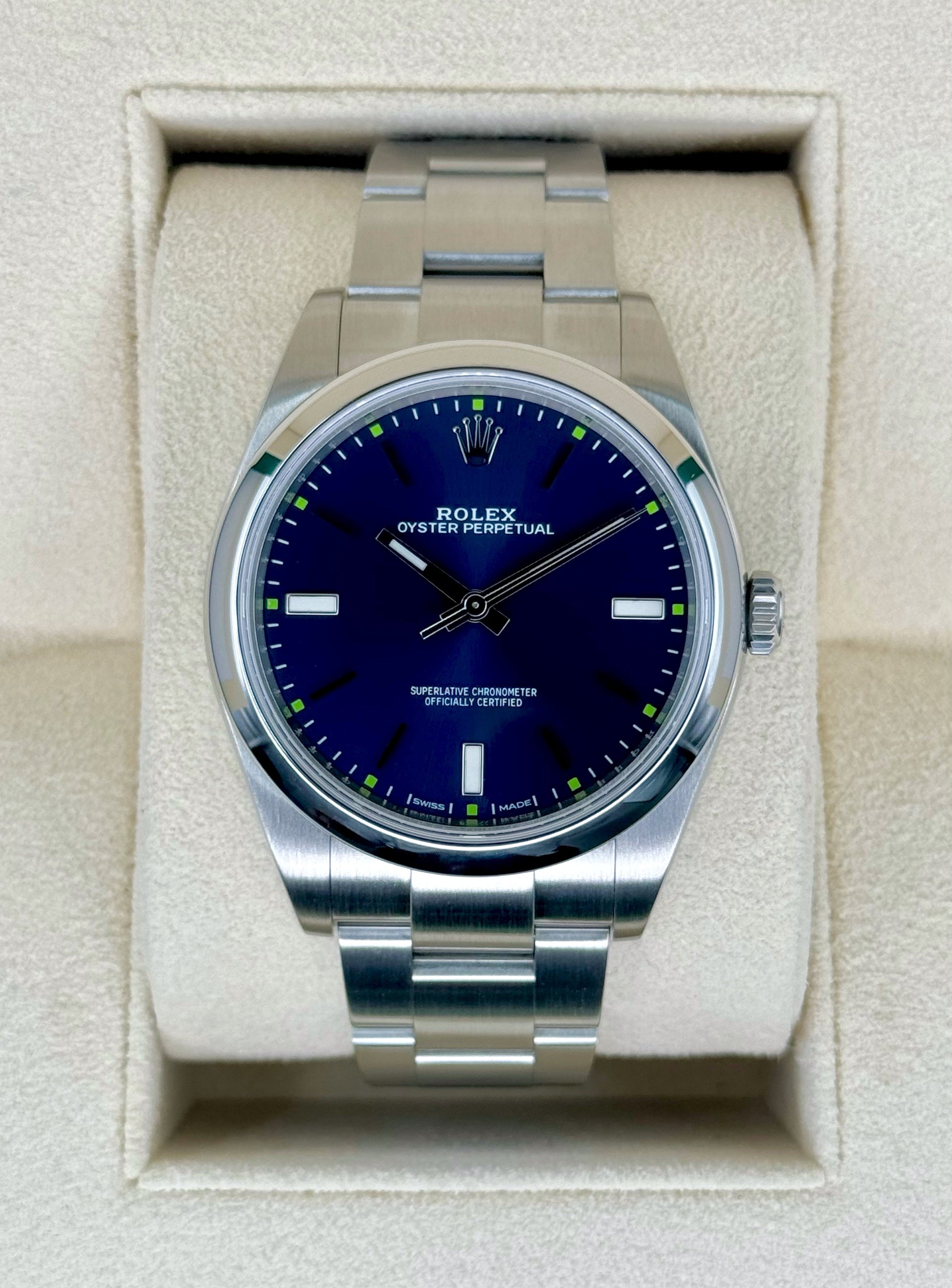Rolex Oyster Perpetual 39mm 114300 Blue Dial - MyWatchLLC