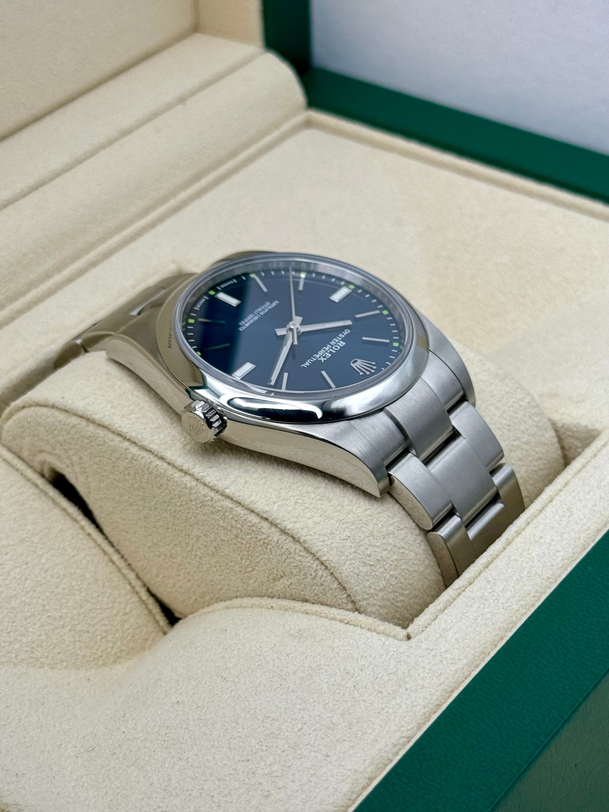 Rolex Oyster Perpetual 39mm 114300 Blue Dial - MyWatchLLC