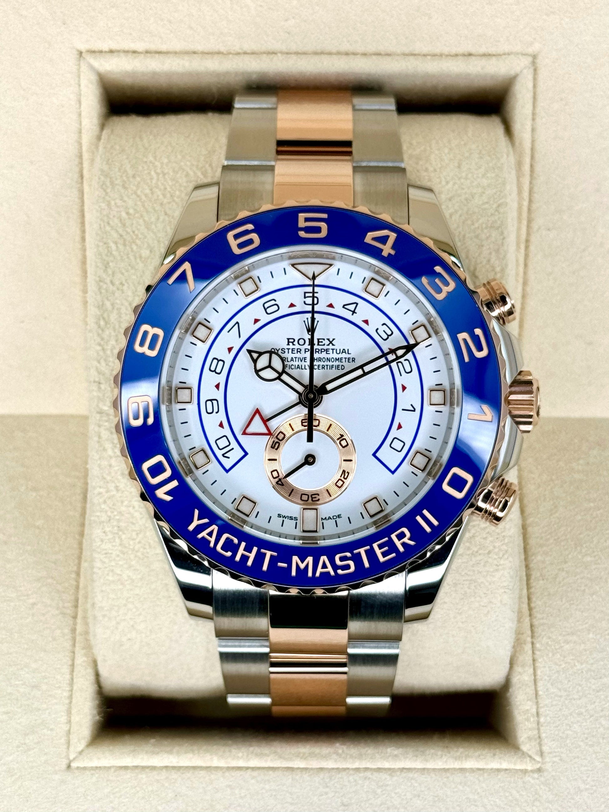 2021 Rolex Yacht-Master II 44mm 116681 Two-Tone White Dial - MyWatchLLC