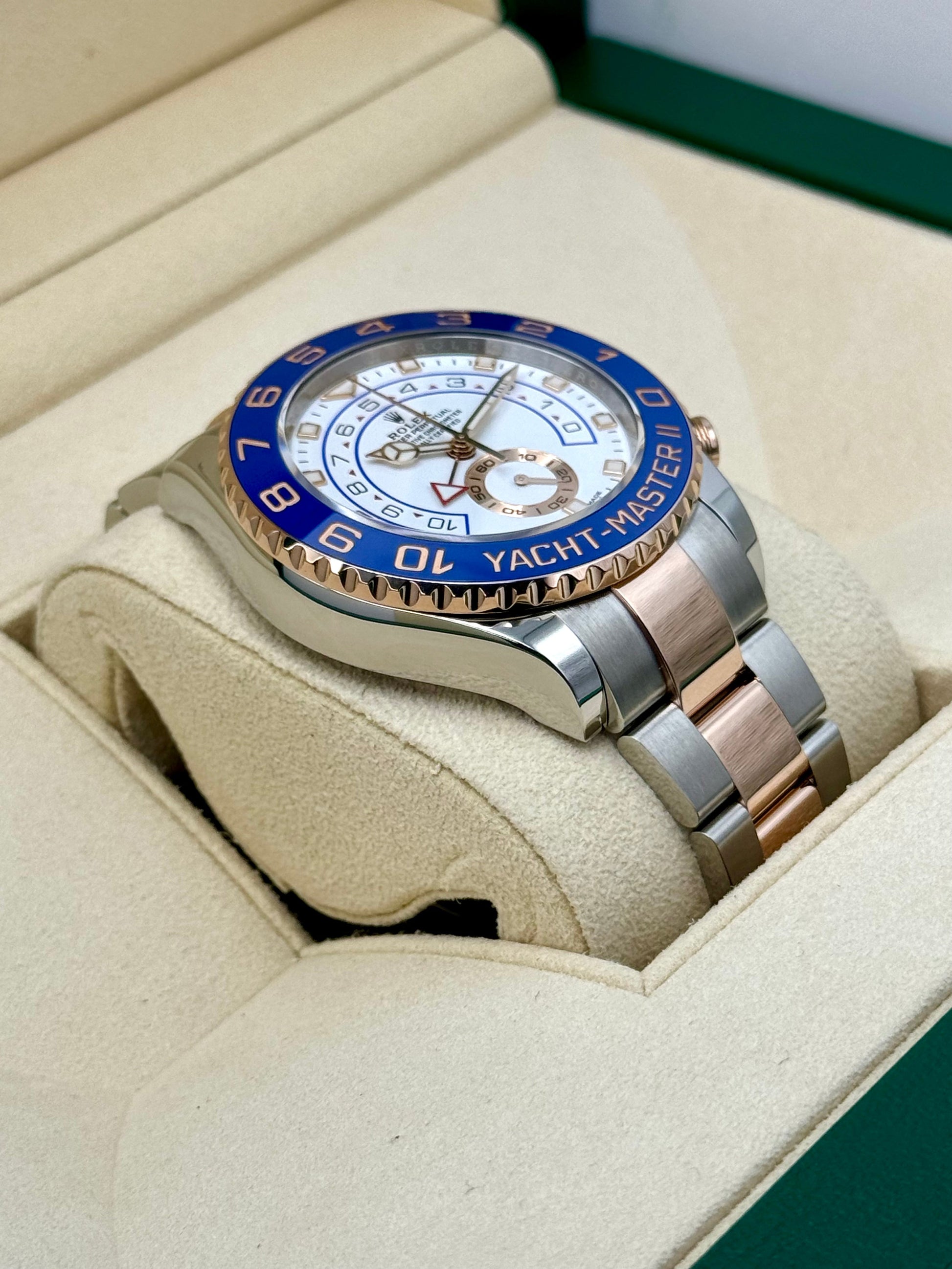 2021 Rolex Yacht-Master II 44mm 116681 Two-Tone White Dial - MyWatchLLC
