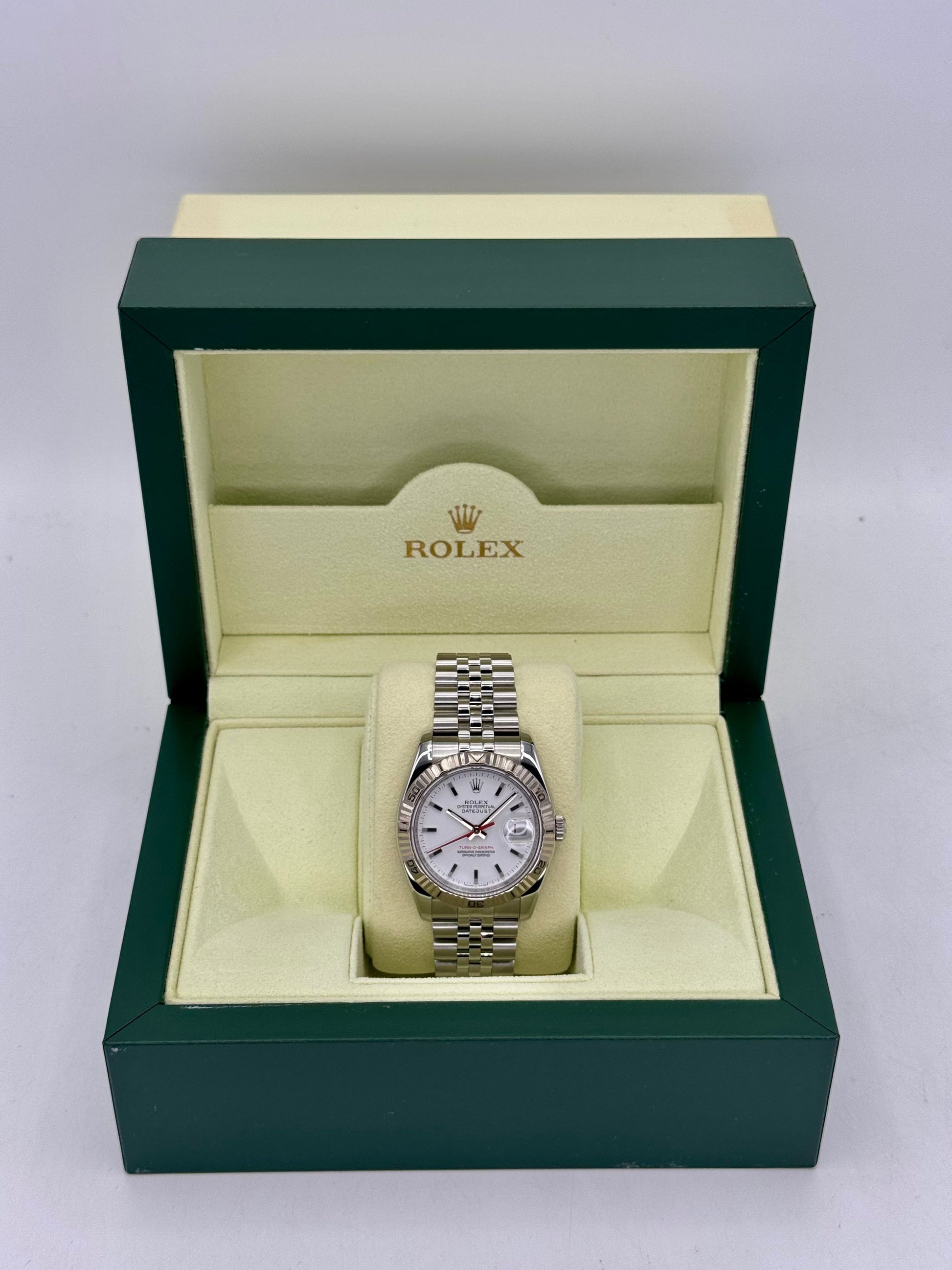 2006 Roles Datejust Turn-O-Graph 36mm 116264 Jubilee White Dial - MyWatchLLC
