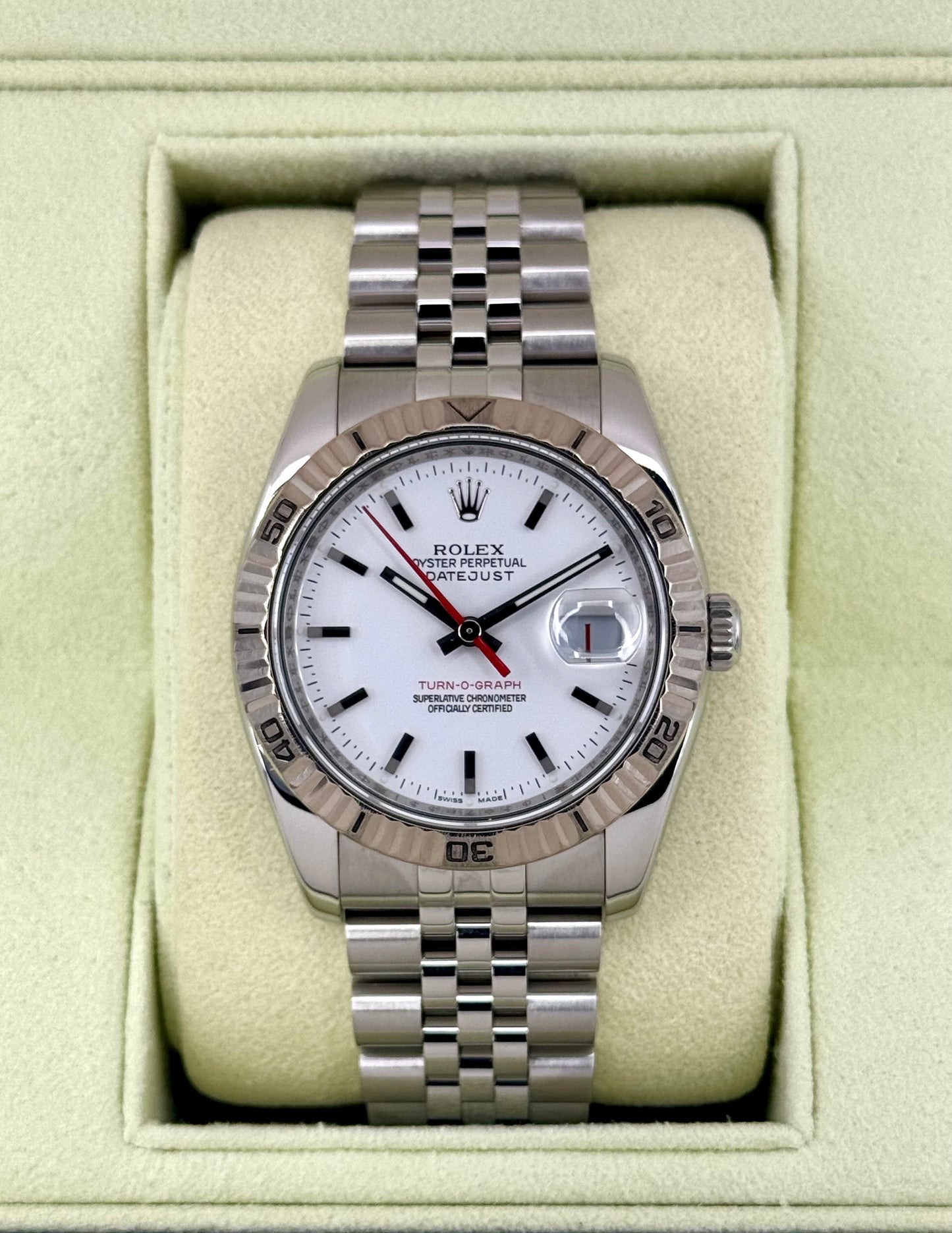 2006 Roles Datejust Turn-O-Graph 36mm 116264 Jubilee White Dial - MyWatchLLC
