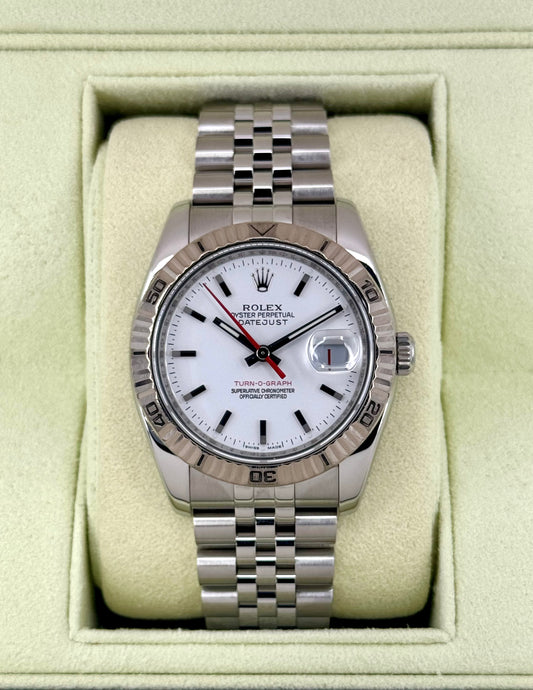 2006 Roles Datejust Turn-O-Graph 36mm 116264 Jubilee White Dial - MyWatchLLC
