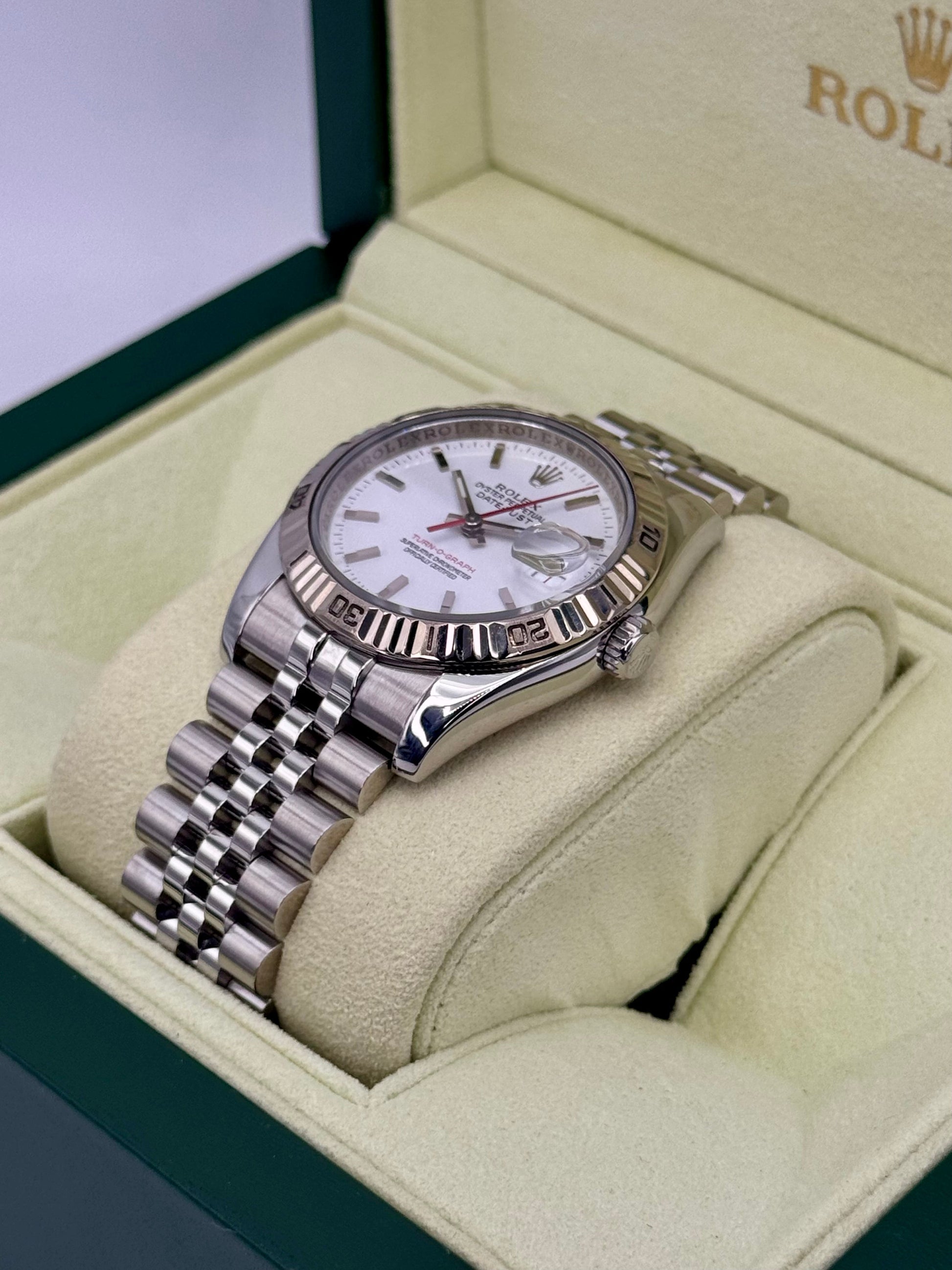 2006 Roles Datejust Turn-O-Graph 36mm 116264 Jubilee White Dial - MyWatchLLC