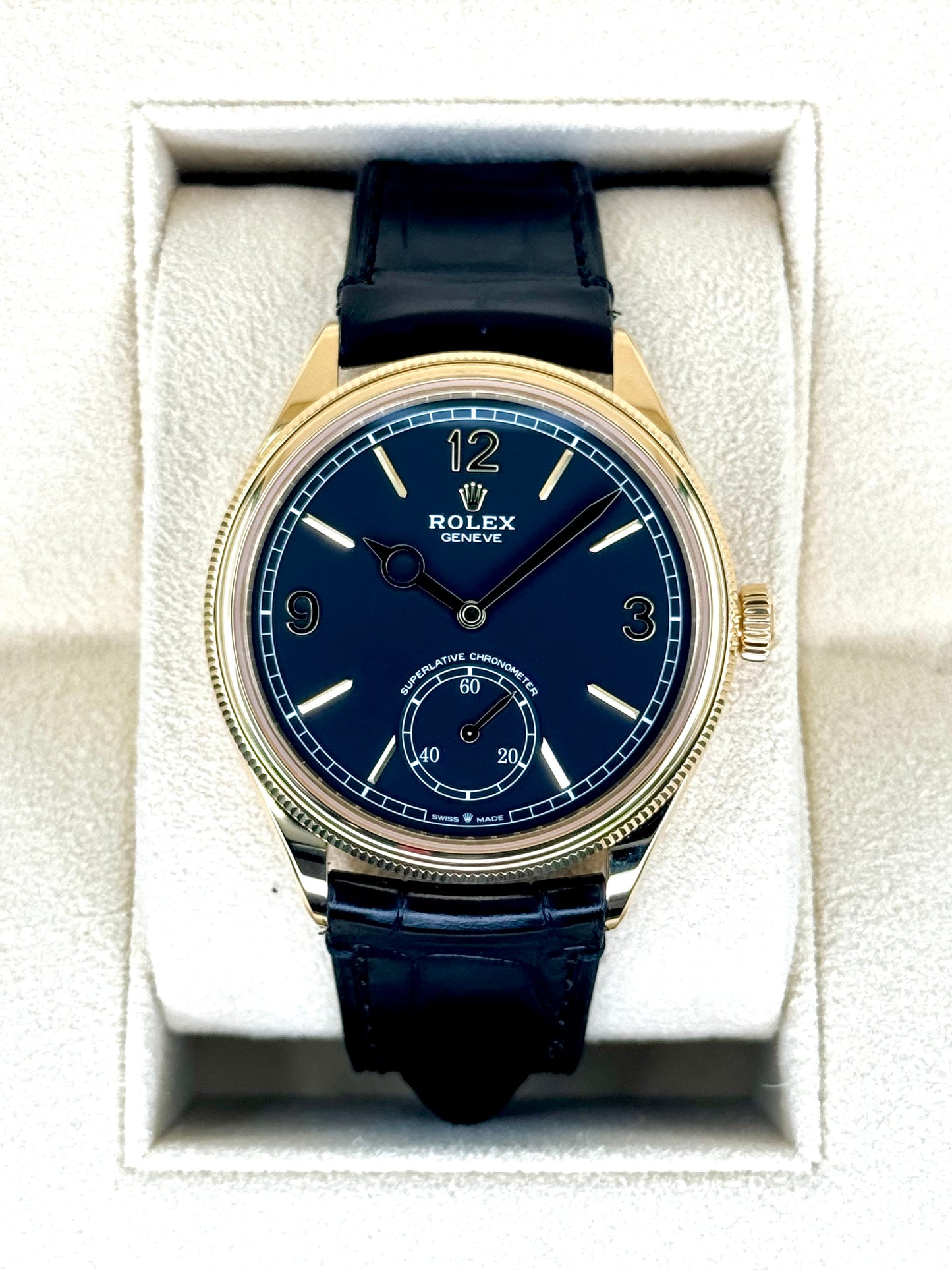 NEW 2024 Rolex 1908 39mm 52508 Yellow Gold Black Dial - MyWatchLLC