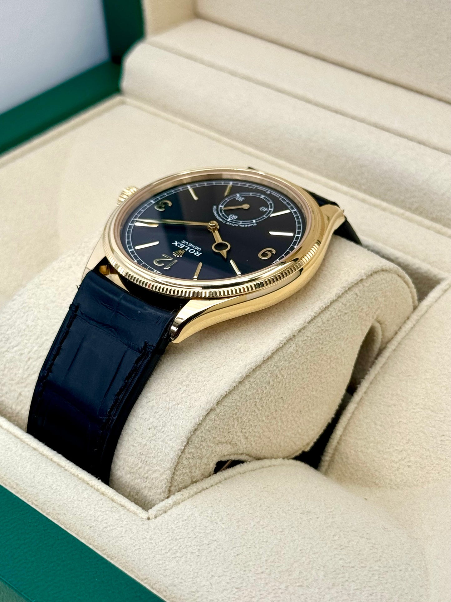 NEW 2024 Rolex 1908 39mm 52508 Yellow Gold Black Dial - MyWatchLLC