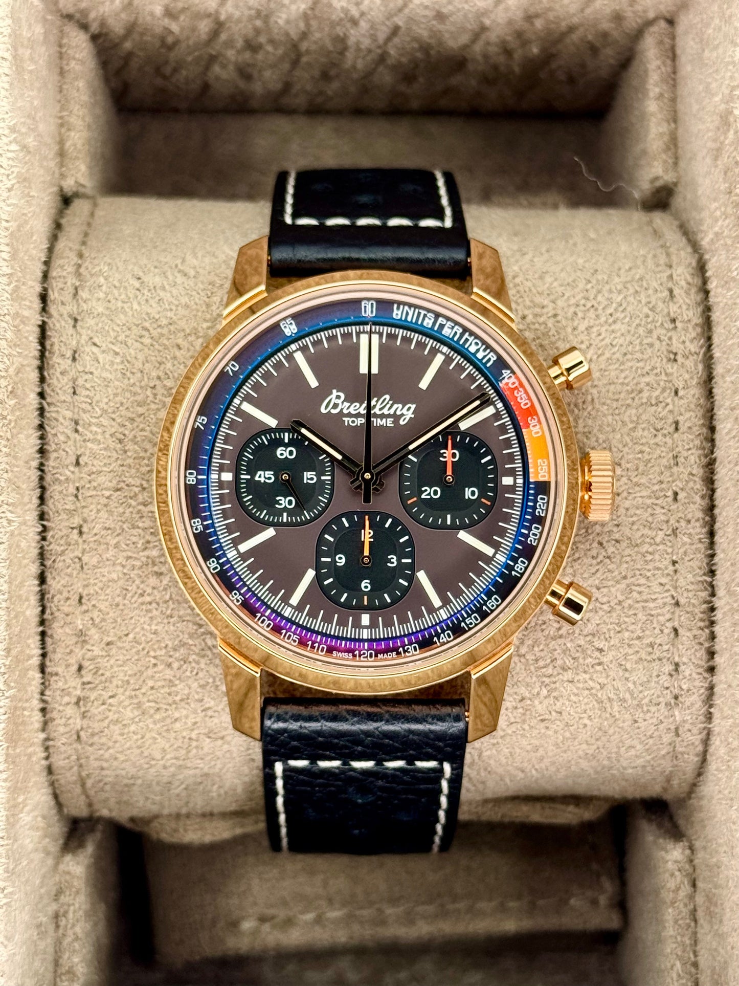 Breitling Top Time B01 41mm RB0176 Rose Gold Brown Dial - MyWatchLLC