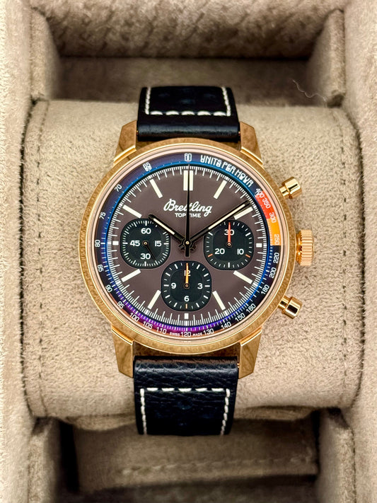 Breitling Top Time B01 41mm RB0176 Rose Gold Brown Dial - MyWatchLLC
