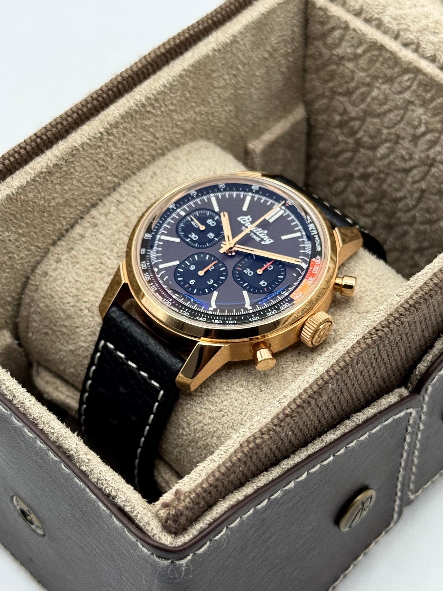 Breitling Top Time B01 41mm RB0176 Rose Gold Brown Dial - MyWatchLLC