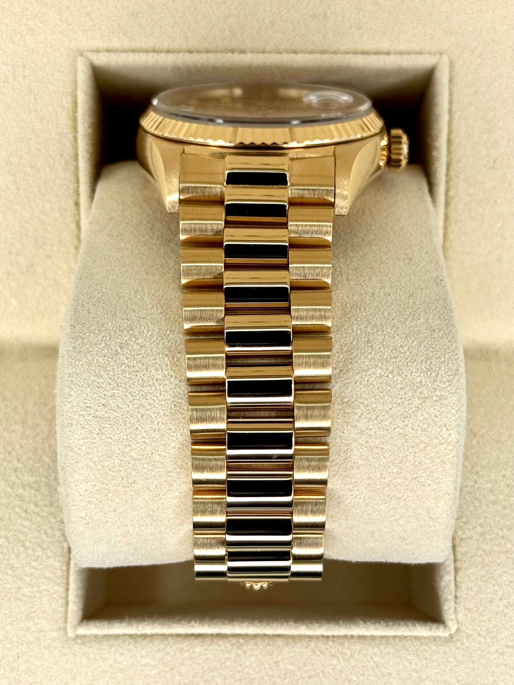 1987 Rolex Day-Date 36mm 18038 Presidential Champagne Diamond Dial - MyWatchLLC