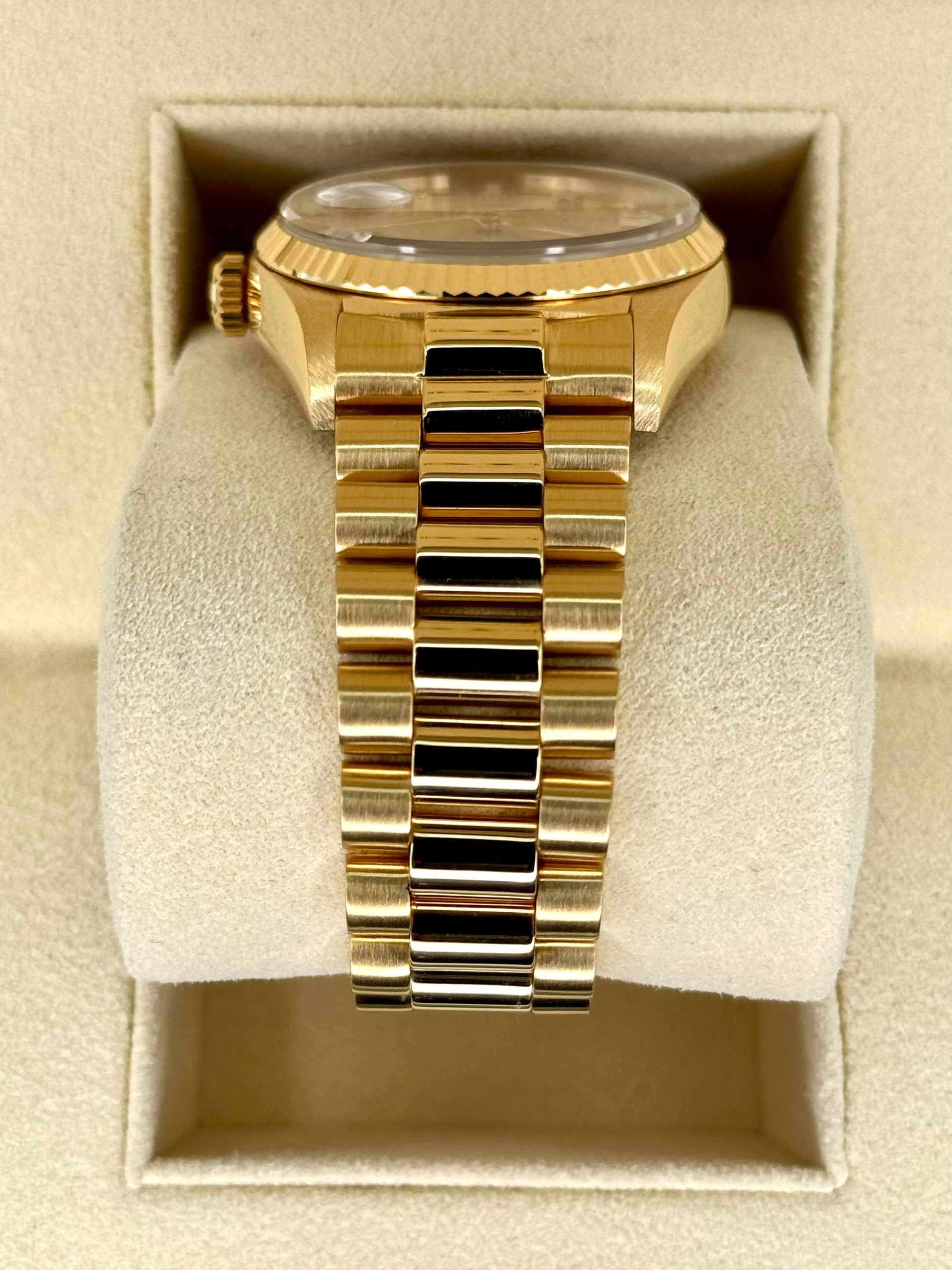 1987 Rolex Day-Date 36mm 18038 Presidential Champagne Diamond Dial - MyWatchLLC