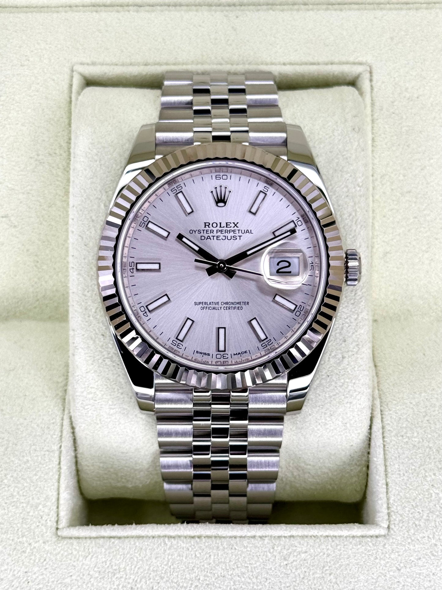 2017 Rolex Datejust 41mm 126334 Stainless Steel Jubilee Silver Dial - MyWatchLLC