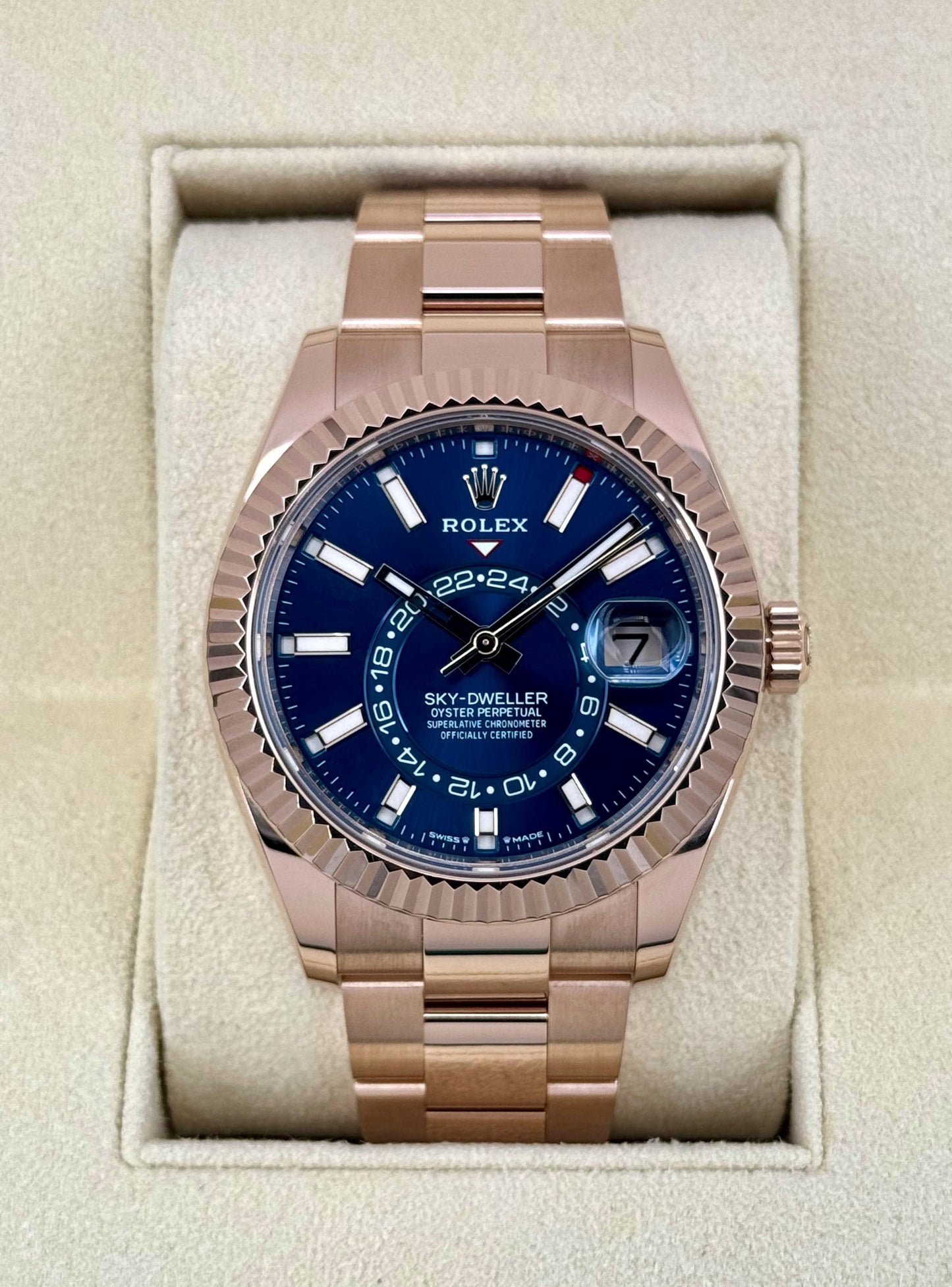 2023 Rolex Sky-Dweller 42mm 336935 Rose Gold Blue Dial - MyWatchLLC