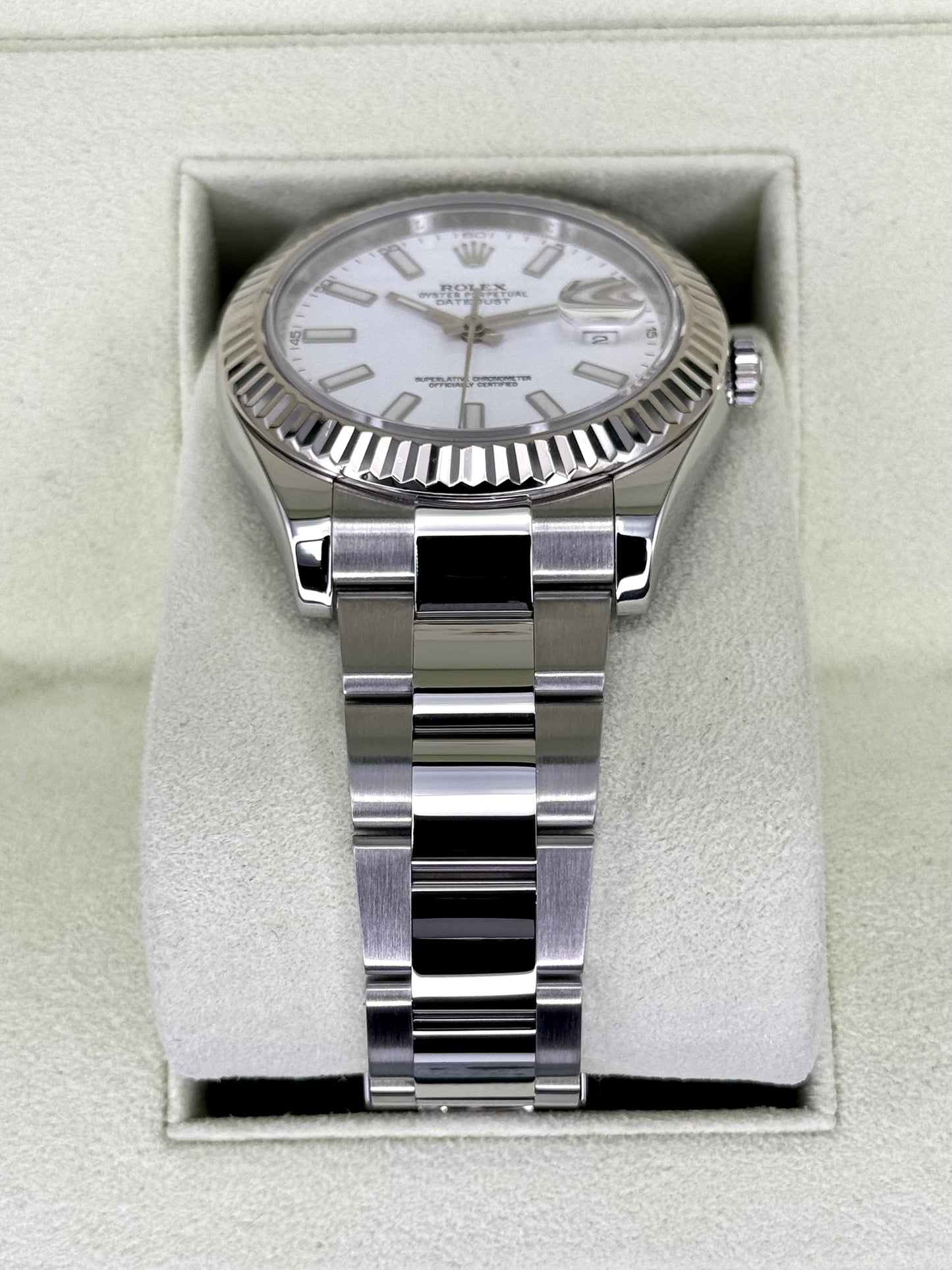 Rolex Datejust 41mm 116334 Stainless Steel Oyster White Dial - MyWatchLLC