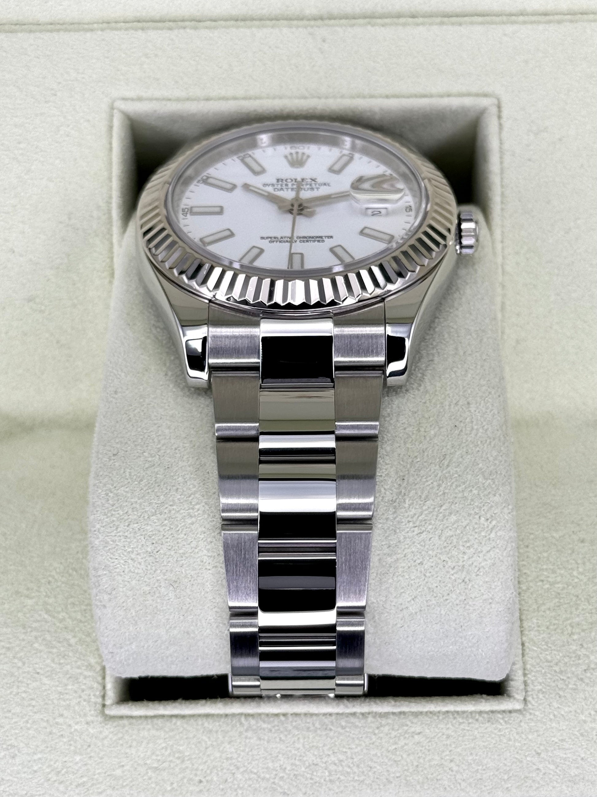 Rolex Datejust 41mm 116334 Stainless Steel Oyster White Dial - MyWatchLLC