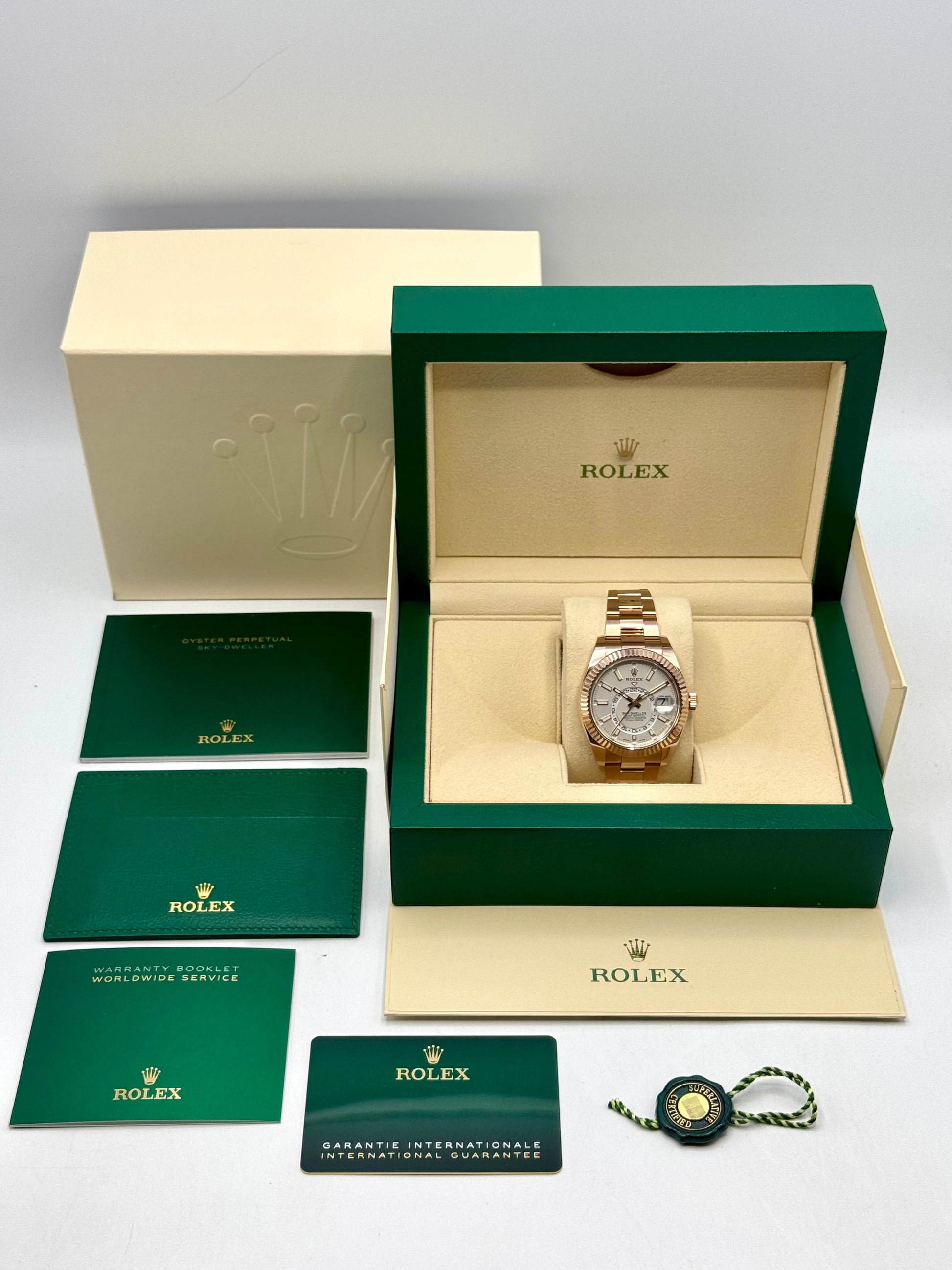 2023 Rolex Sky-Dweller 42mm 326935 Rose Gold White Dial - MyWatchLLC