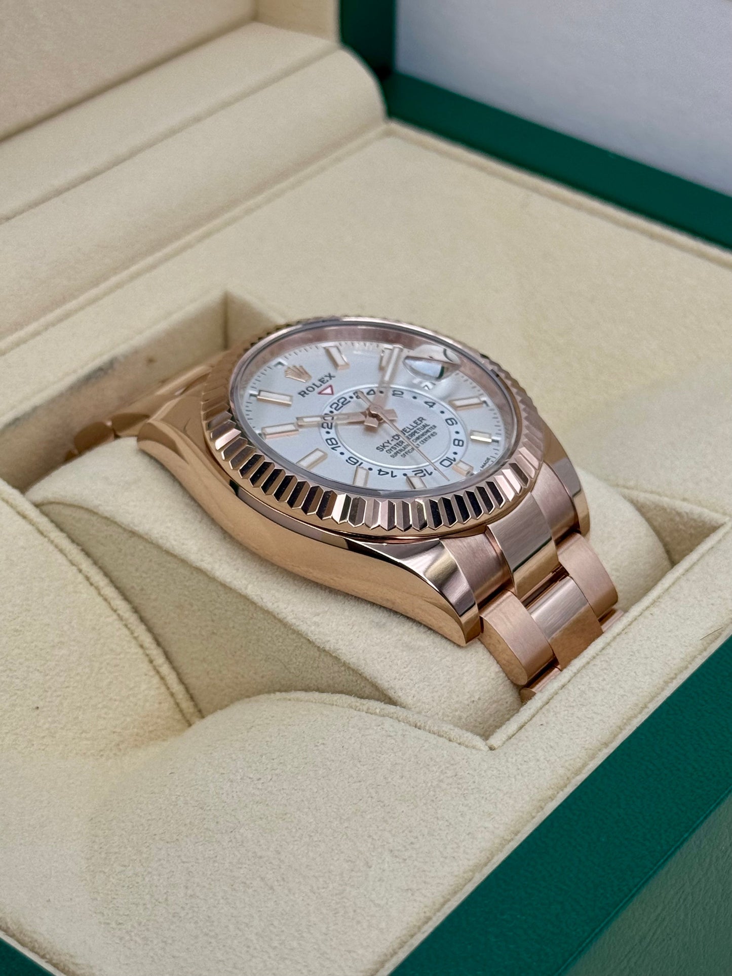 2023 Rolex Sky-Dweller 42mm 326935 Rose Gold White Dial - MyWatchLLC