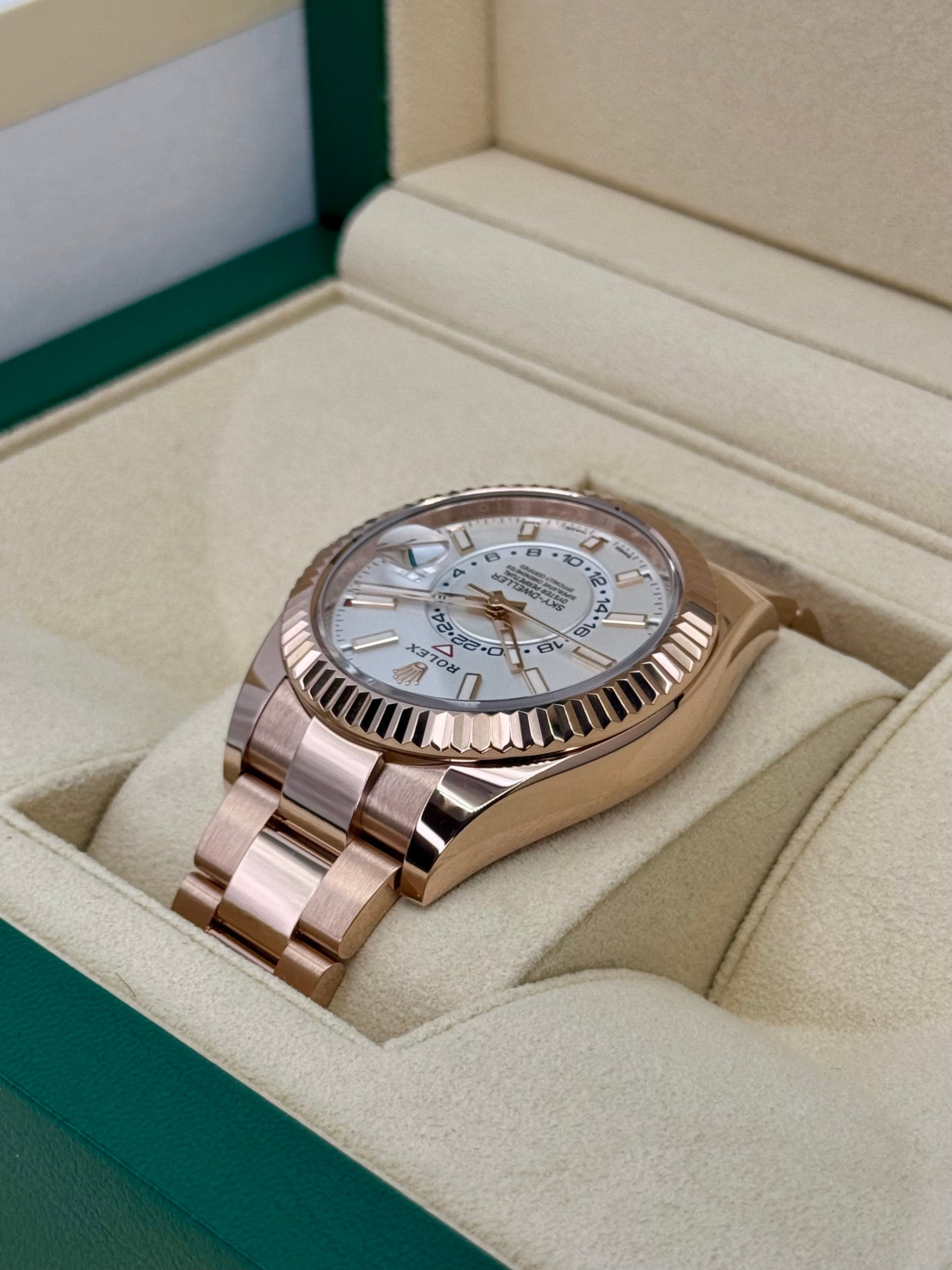 2023 Rolex Sky-Dweller 42mm 326935 Rose Gold White Dial - MyWatchLLC