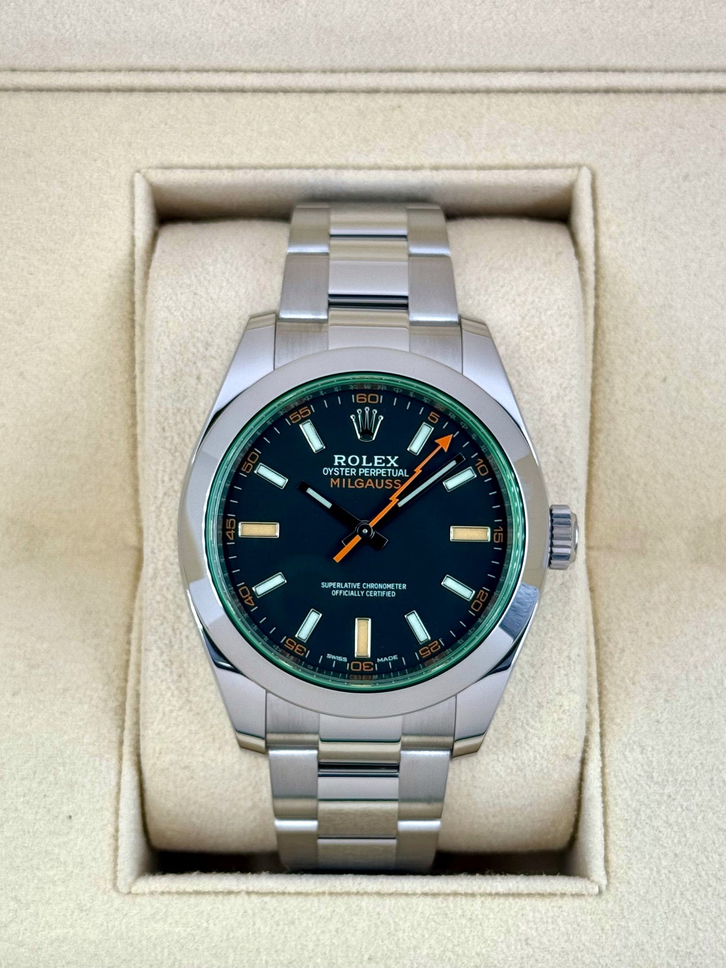 2021 Rolex Milgauss 40mm 116400GV Stainless Steel Black Dial - MyWatchLLC