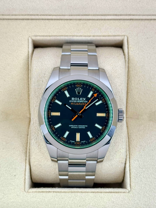 2021 Rolex Milgauss 40mm 116400GV Stainless Steel Black Dial - MyWatchLLC