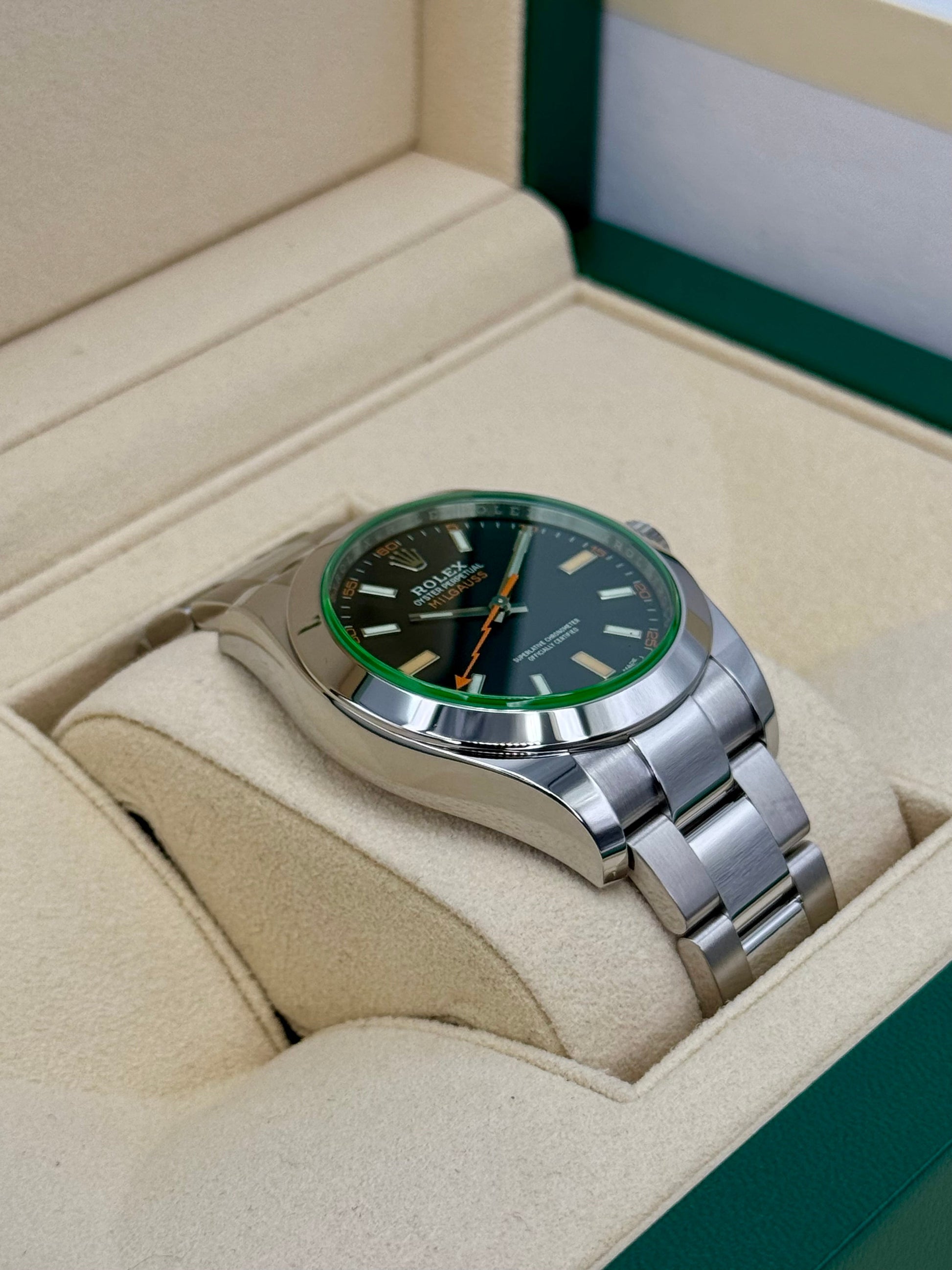 2021 Rolex Milgauss 40mm 116400GV Stainless Steel Black Dial - MyWatchLLC