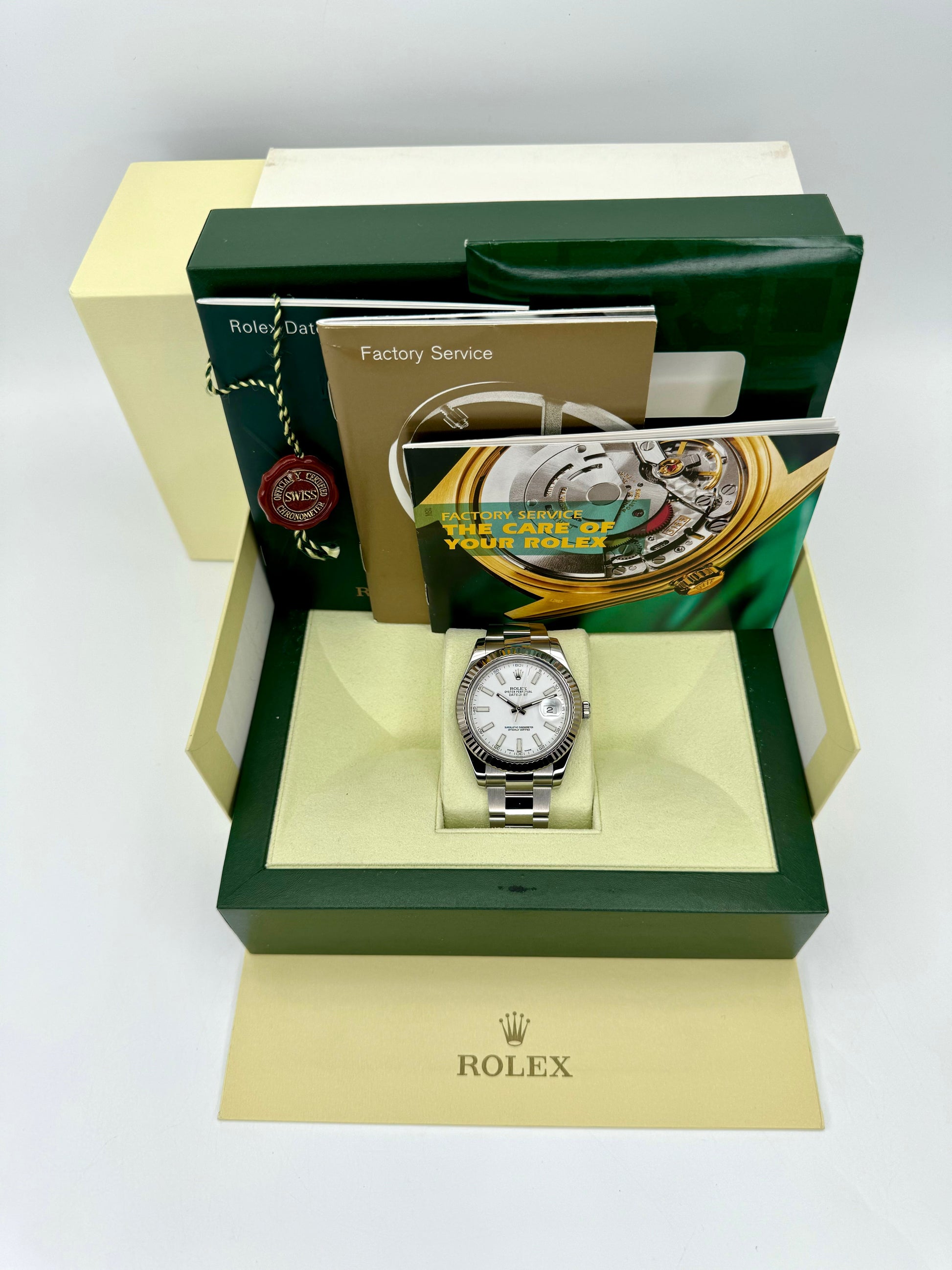 Rolex Datejust 41mm 116334 Stainless Steel Oyster White Dial - MyWatchLLC